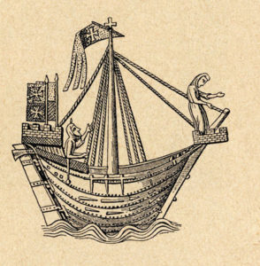 A 14th Century Swedish woodcut of a Hanseatic League ship